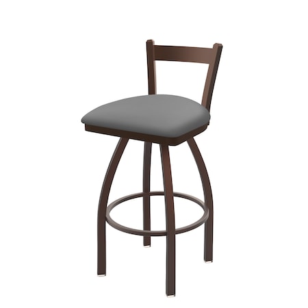 Holland Bar Stool Co 30" Low Back Swivel Bar Stool, Bronze Finish, Canter Grey Seat 82130BZ007